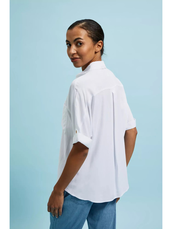 Moodo Weißes Kurzarmhemd