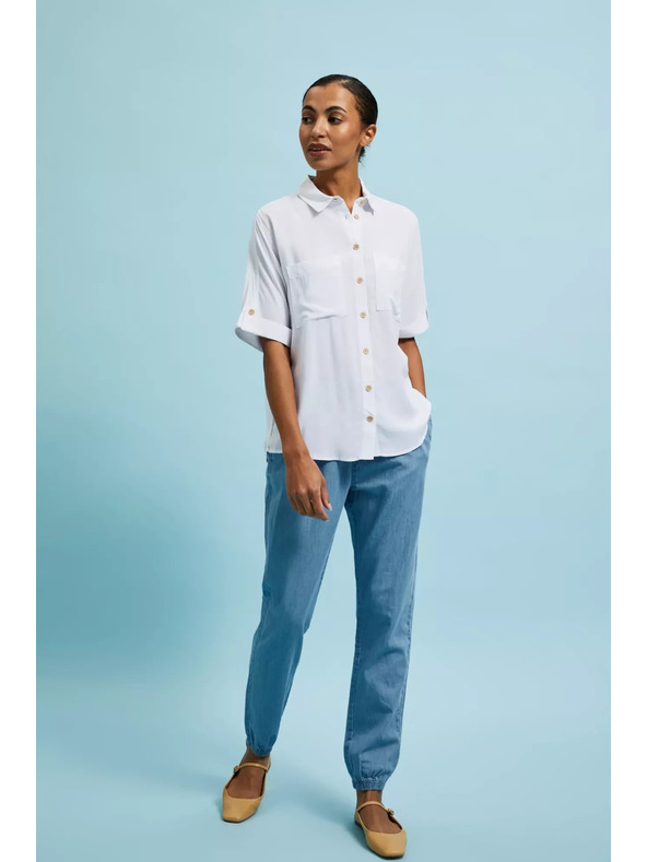 Moodo Weißes Kurzarmhemd