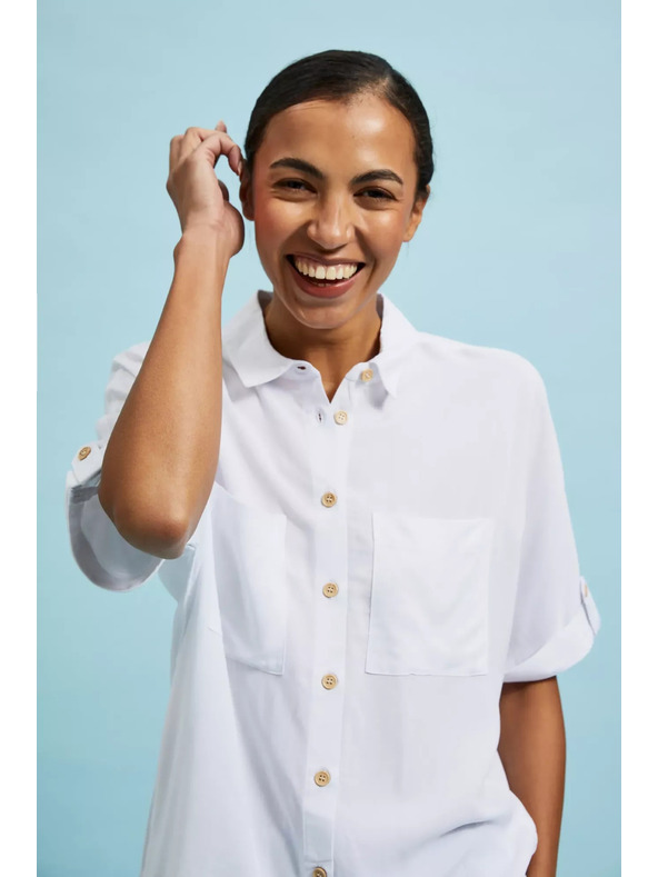 Moodo Weißes Kurzarmhemd