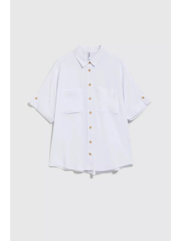 Moodo Weißes Kurzarmhemd
