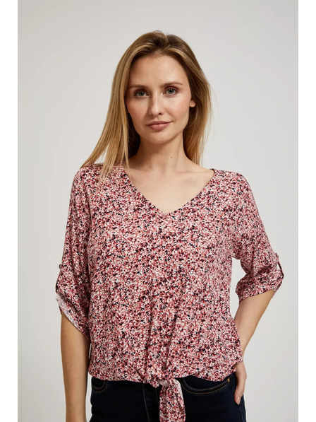 Moodo Rosa Bluse mit Bindung