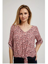 Moodo Rosa Bluse mit Bindung