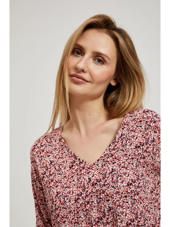 Moodo Rosa Bluse mit Bindung