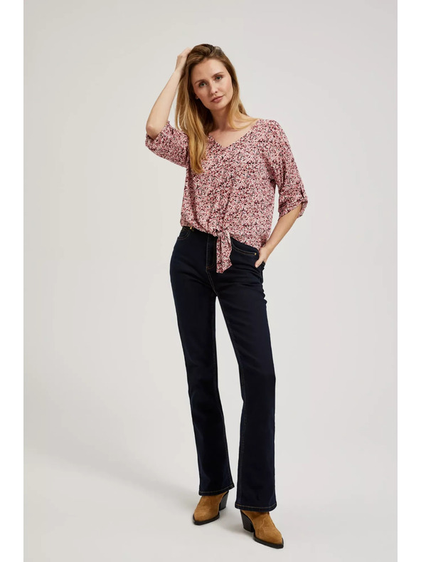 Moodo Rosa Bluse mit Bindung