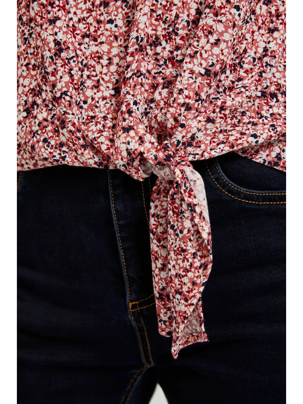 Moodo Rosa Bluse mit Bindung