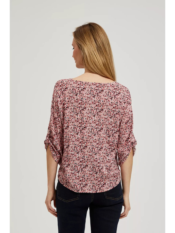 Moodo Rosa Bluse mit Bindung