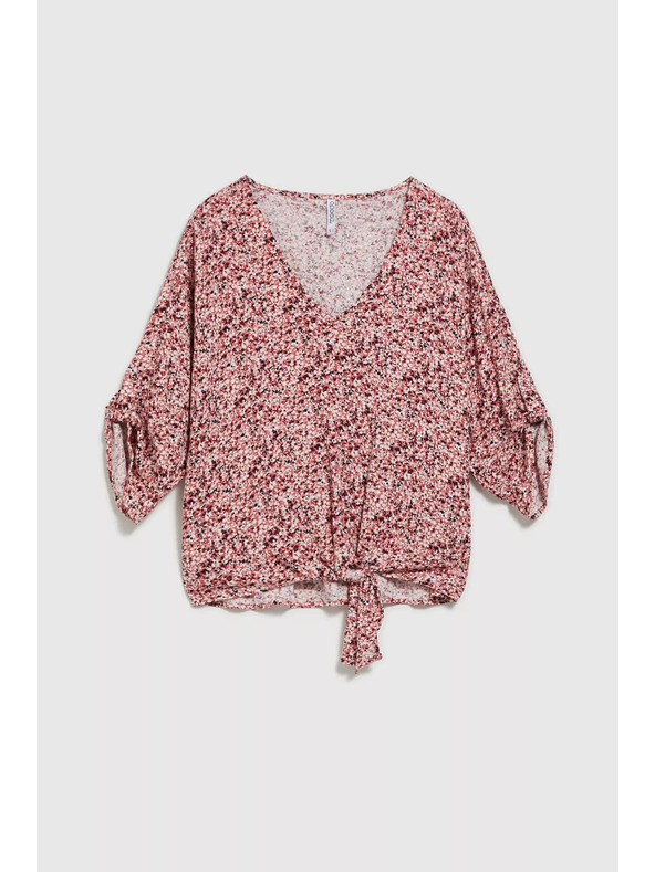 Moodo Rosa Bluse mit Bindung