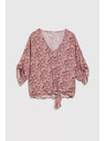 Moodo Rosa Bluse mit Bindung