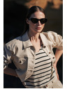 Moodo Cremefarbene Jeansjacke