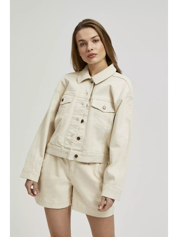 Moodo Cremefarbene Jeansjacke