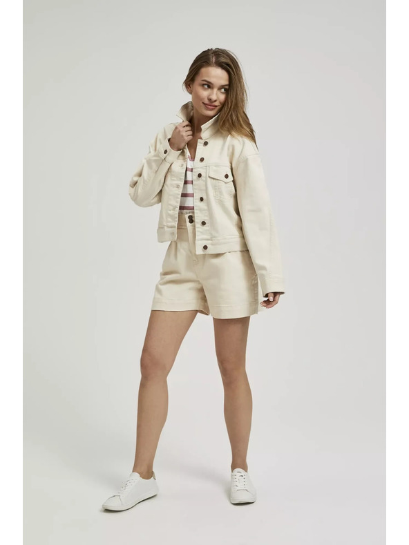 Moodo Cremefarbene Jeansjacke