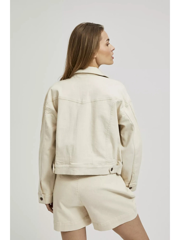 Moodo Cremefarbene Jeansjacke
