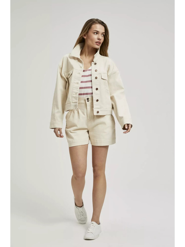 Moodo Cremefarbene Jeansjacke