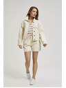Moodo Cremefarbene Jeansjacke