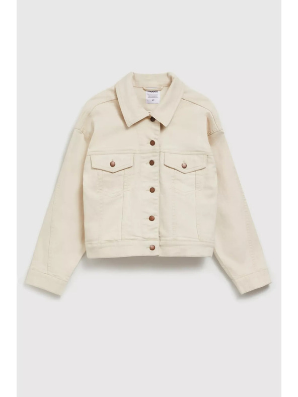 Moodo Cremefarbene Jeansjacke