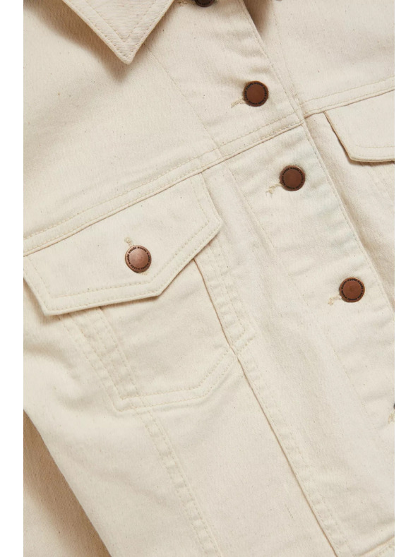 Moodo Cremefarbene Jeansjacke