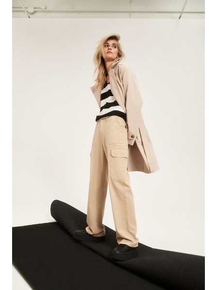 Moodo Beige Hose mit Taschen