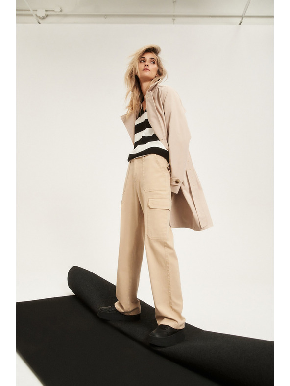 Moodo Beige Hose mit Taschen