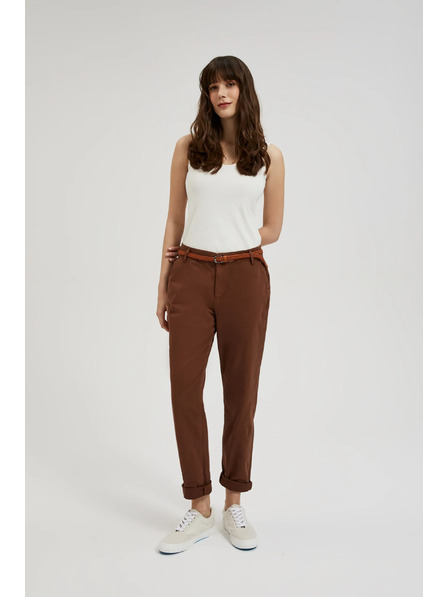 Moodo Braune Hose mit Gürtel