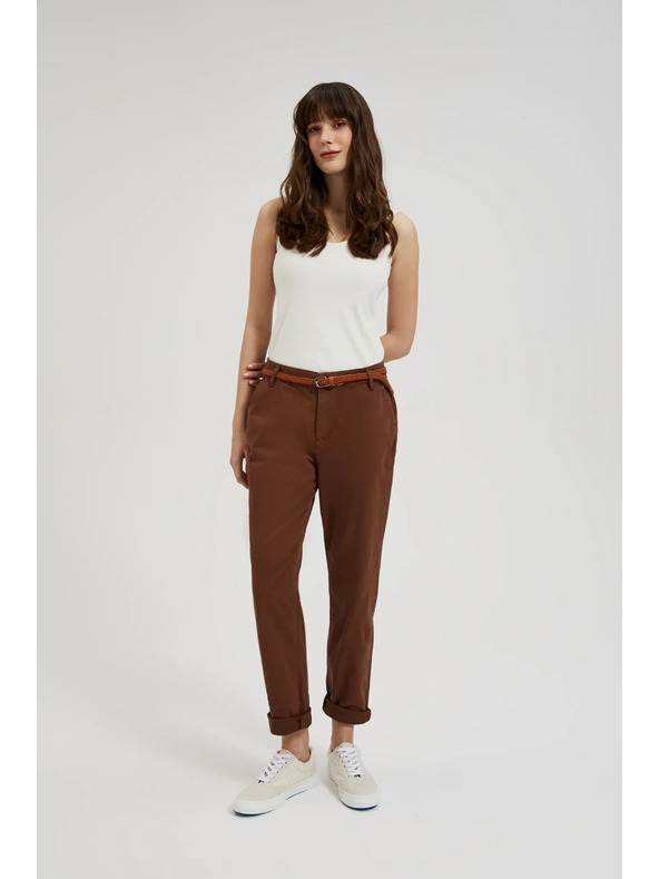 Moodo Braune Hose mit Gürtel