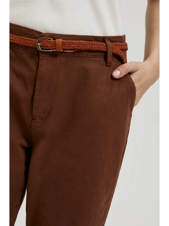Moodo Braune Hose mit Gürtel