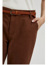 Moodo Braune Hose mit Gürtel