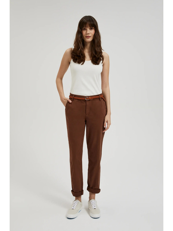 Moodo Braune Hose mit Gürtel
