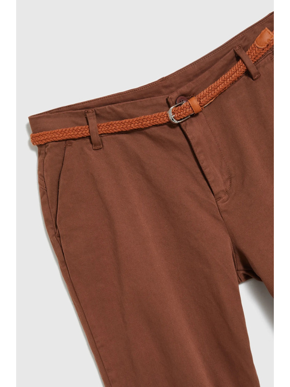 Moodo Braune Hose mit Gürtel