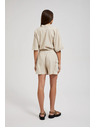 Moodo Cremefarbene Shorts mit Taschen
