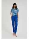 Moodo Blau gemusterte Bluse