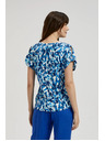 Moodo Blau gemusterte Bluse