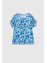 Moodo Blau gemusterte Bluse