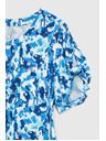 Moodo Blau gemusterte Bluse