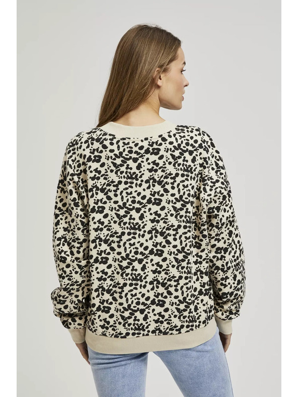 Moodo Gemustertes Sweatshirt mit V-Ausschnitt