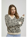 Moodo Gemustertes Sweatshirt mit V-Ausschnitt