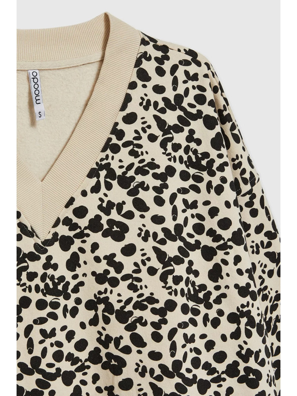 Moodo Gemustertes Sweatshirt mit V-Ausschnitt