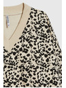 Moodo Gemustertes Sweatshirt mit V-Ausschnitt