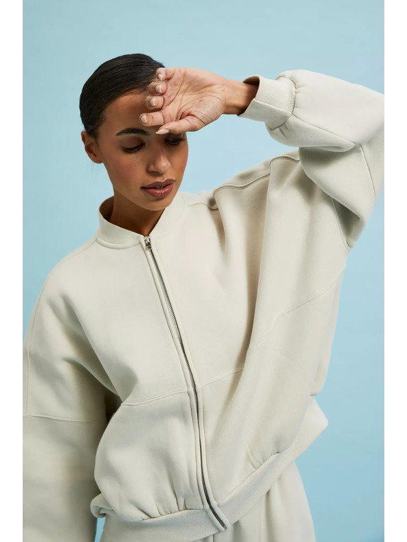 Moodo Cremefarbene Bomberjacke