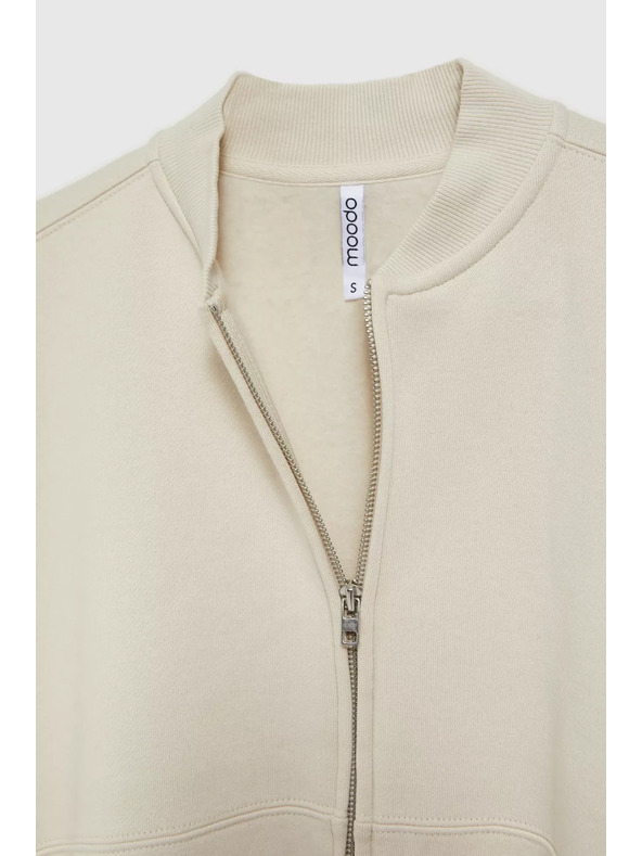 Moodo Cremefarbene Bomberjacke