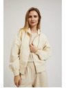 Moodo Cremefarbene Sweatjacke mit Reißverschluss