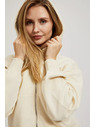 Moodo Cremefarbene Sweatjacke mit Reißverschluss