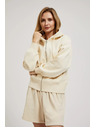 Moodo Cremefarbene Sweatjacke mit Reißverschluss