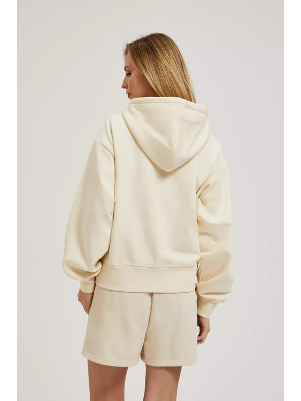 Moodo Cremefarbene Sweatjacke mit Reißverschluss