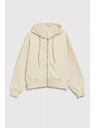 Moodo Cremefarbene Sweatjacke mit Reißverschluss