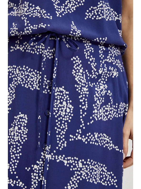 Moodo Blau gemusterter weiter Rock