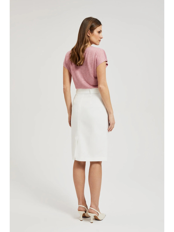 Moodo Weißer Etuirock mit Gürtel