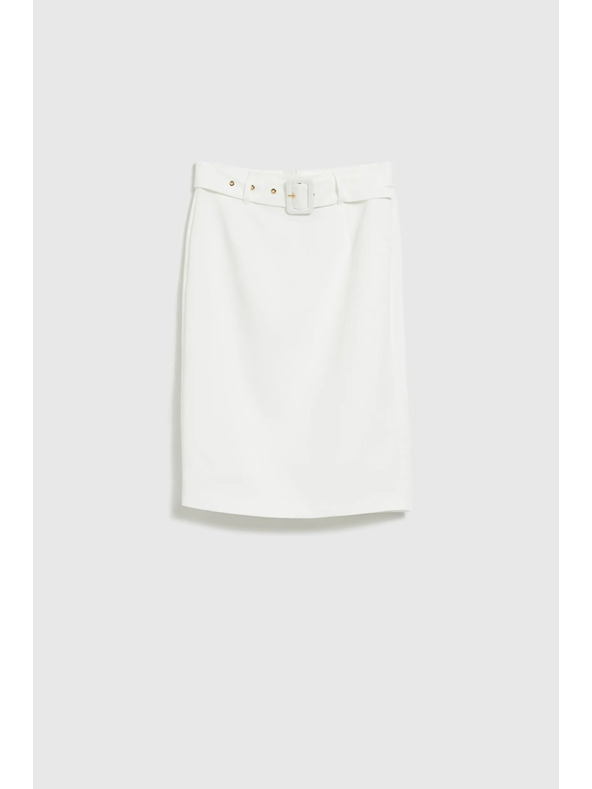 Moodo Weißer Etuirock mit Gürtel