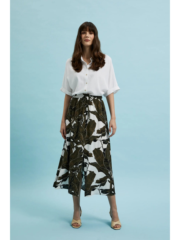 Moodo Khaki gemusterter weiter Rock