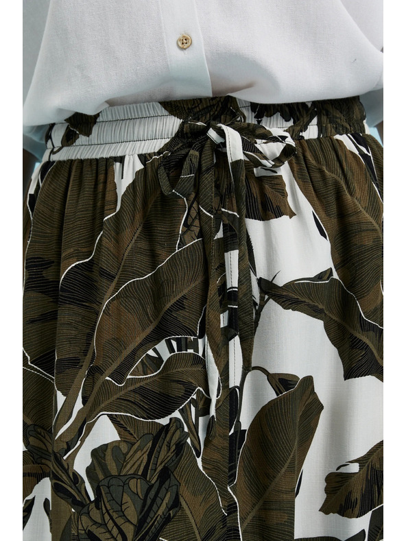 Moodo Khaki gemusterter weiter Rock