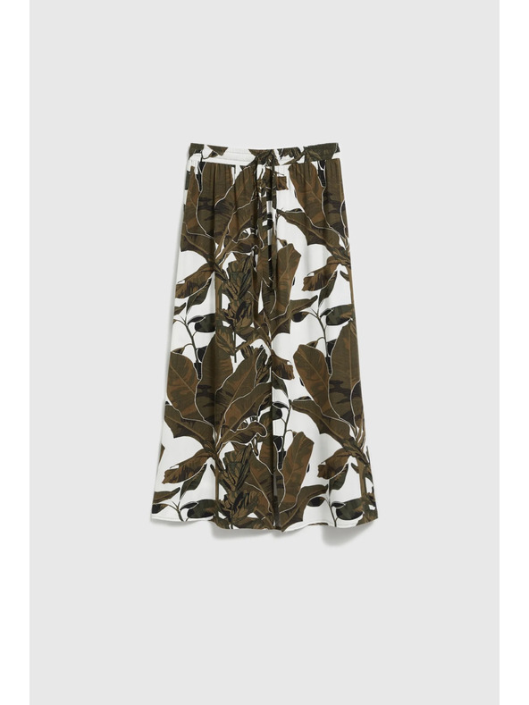 Moodo Khaki gemusterter weiter Rock